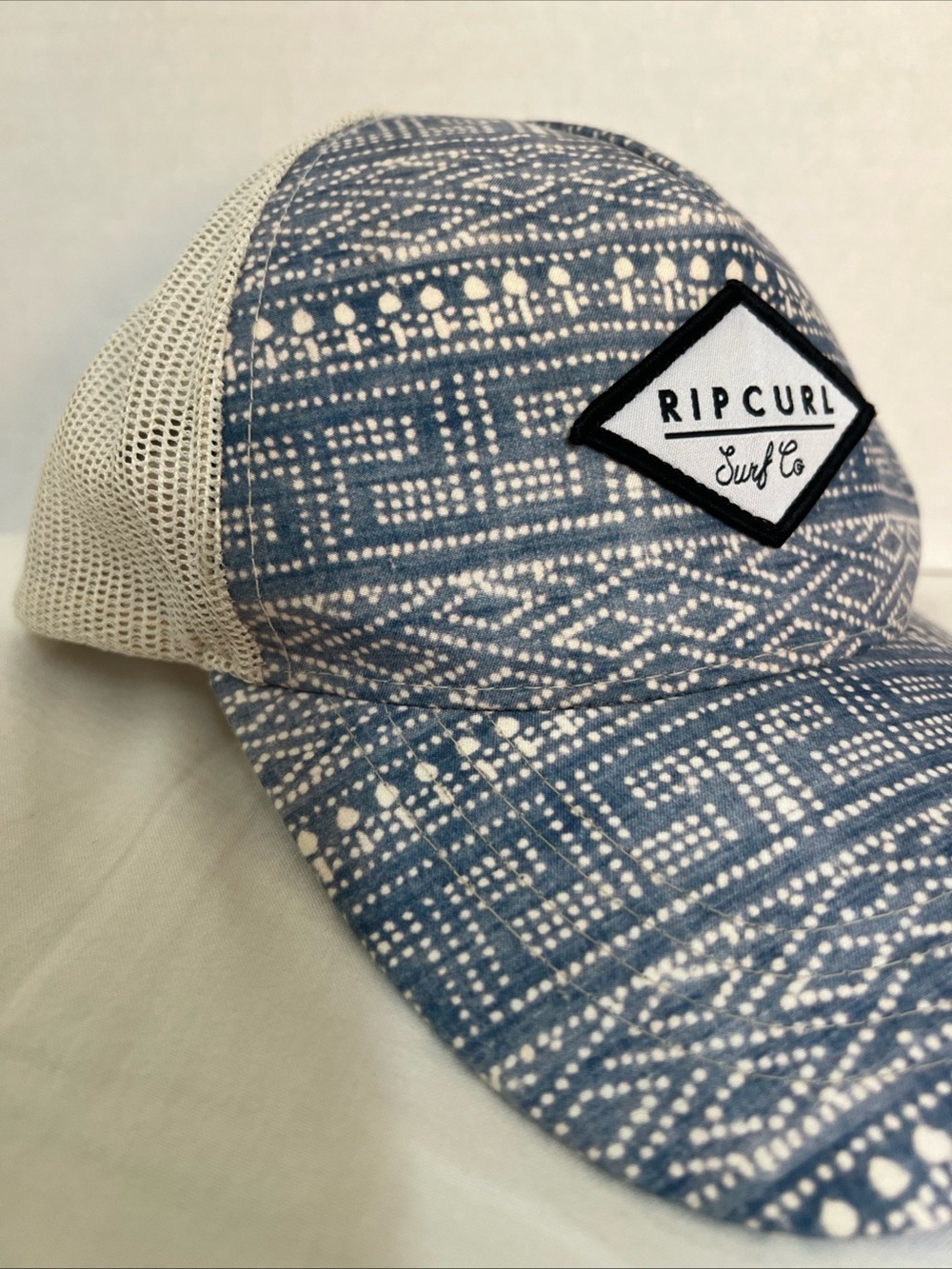 Rip Curl Kids Blue Printed Trucker Hat with White Mesh